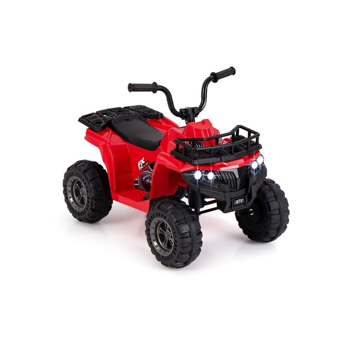 6V 4-Wheeler Quad Car with One-Button Start and Tread Tires-