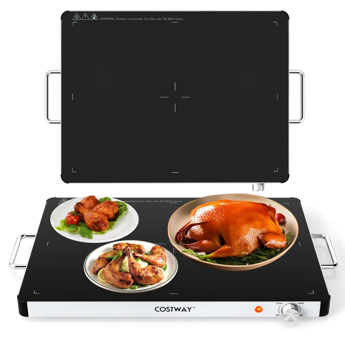 Electric Warming Tray with 53 x 40cm Surface and Adjustable Temperature