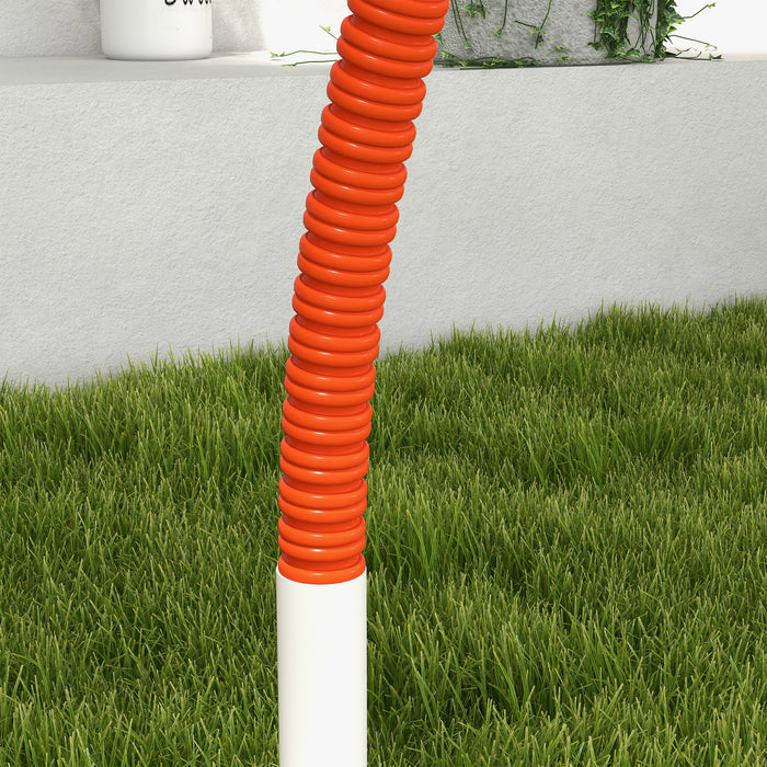 PawHut Dog Agility Equipment Set, Dog Agility Training Equipment for Dogs w/ Oxford Carry Bag, 4 PCS Weave Poles Orange | Aosom UK