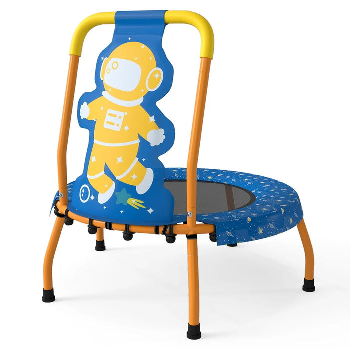 EN71 Certified Cute Children Trampoline with Foam Padded Handle-Orange