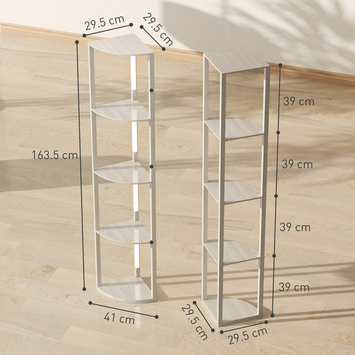 HOMCOM Corner Floor Lamp for Living Room Bedroom with Dimmable Warm White LED Light, Modern Tall Standing Lamp, Oak