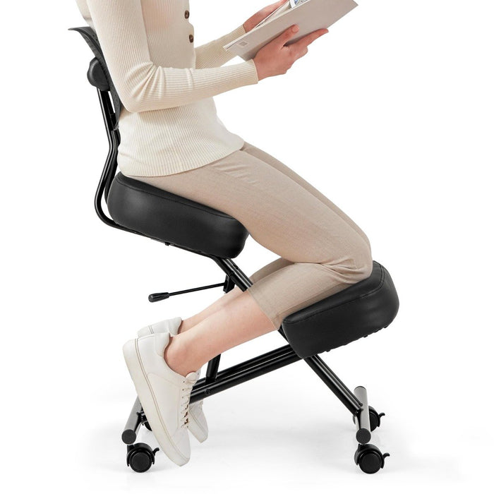 Ergonomic Kneeling Chair Posture Correction Stool with Back Support