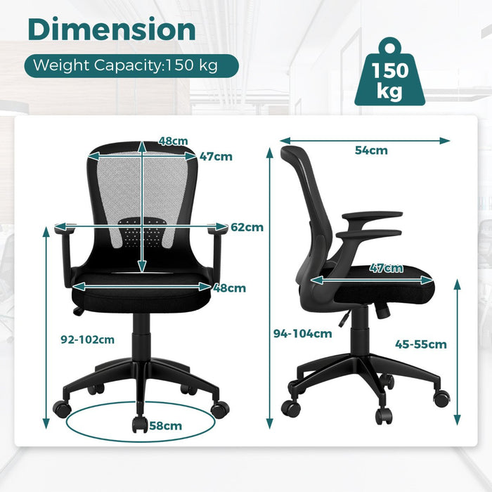 Ergonomic Mesh Office Chair with Adjustable Backrest-Black