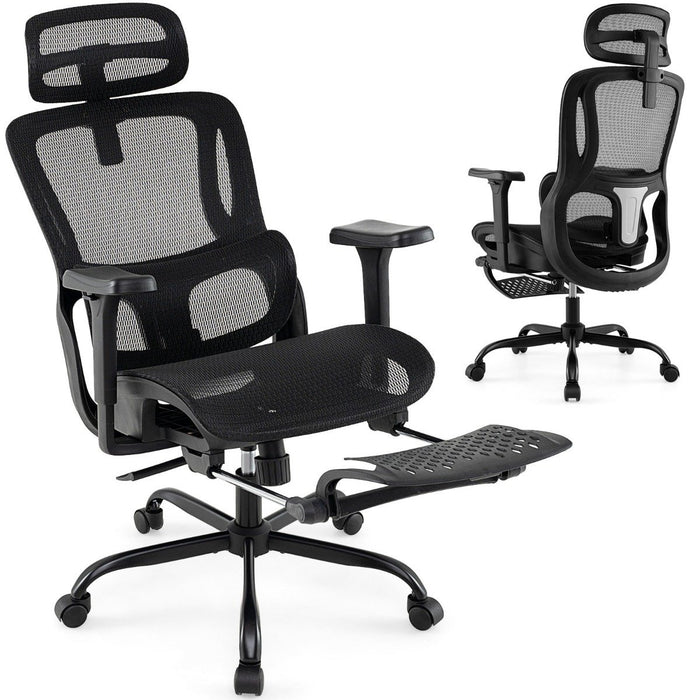 Ergonomic Office Chair Swivel Computer Desk Chair with Rotating Headrest-
