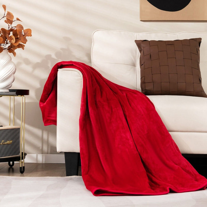 160 x 130 CM Electric Heated Throw Blanket with 10 Heat Settings-