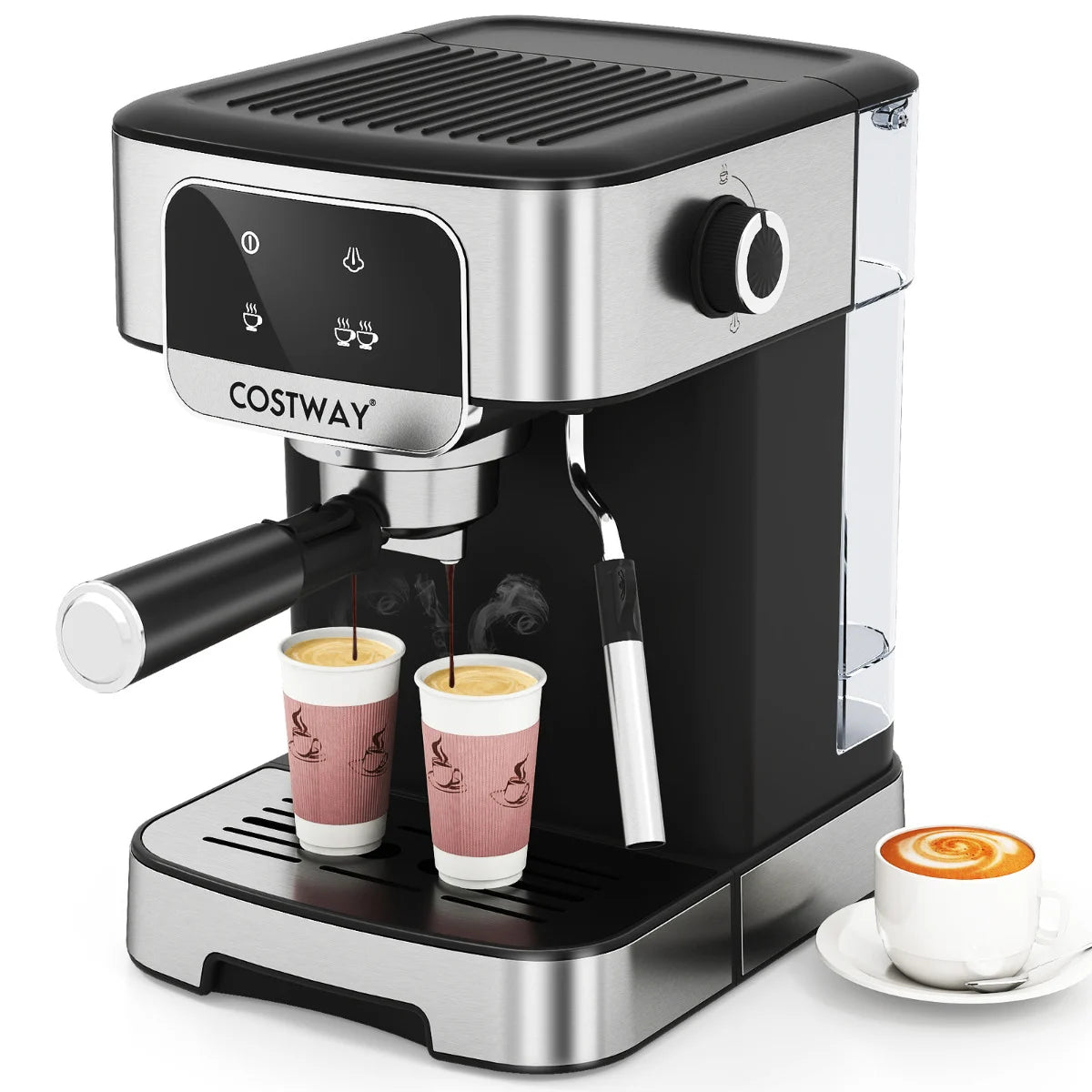 1200W Espresso Machine 20 Bar with Steam Milk Frother-