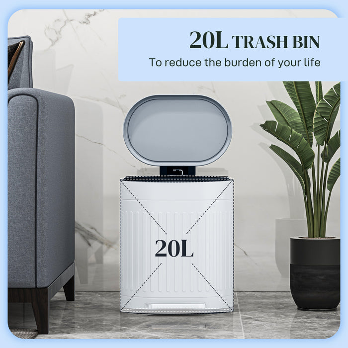 20 Litre Pedal Bin - Fingerprint-Proof Metal Kitchen Trash Can with Soft-Close Lid and Removable Inner Bucket - Ideal for Home or Office Waste Management