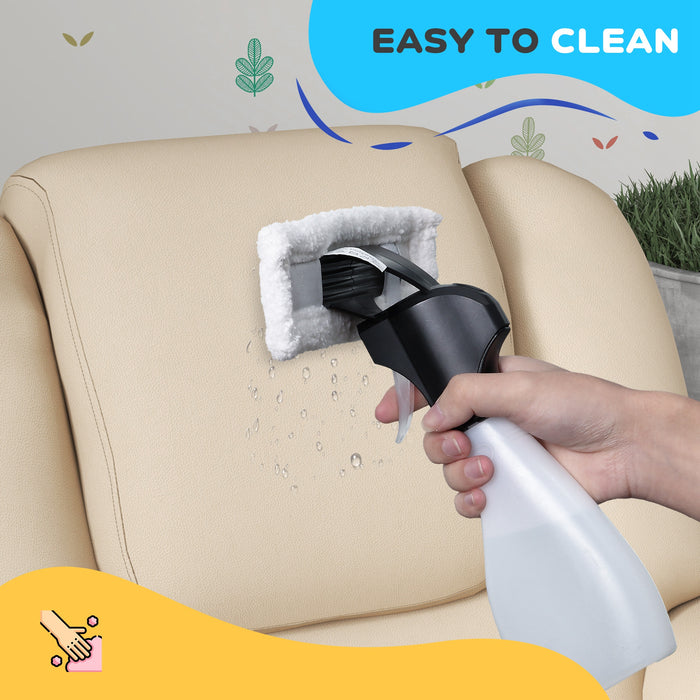 HOMCOM Kids Recliner Chair, PU Leather with Adjustable Backrest, Footrest, Padded Headrest, Beige