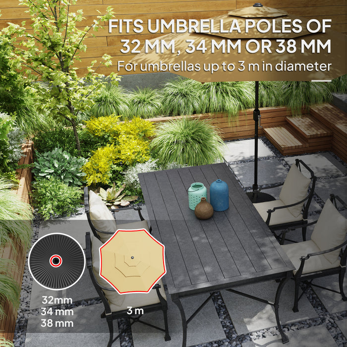 Outsunny Garden Parasol Base Holder, 28kg Sand Filled, 23kg Water Filled, Sun Umbrella Base, Φ55 x 30H cm Black