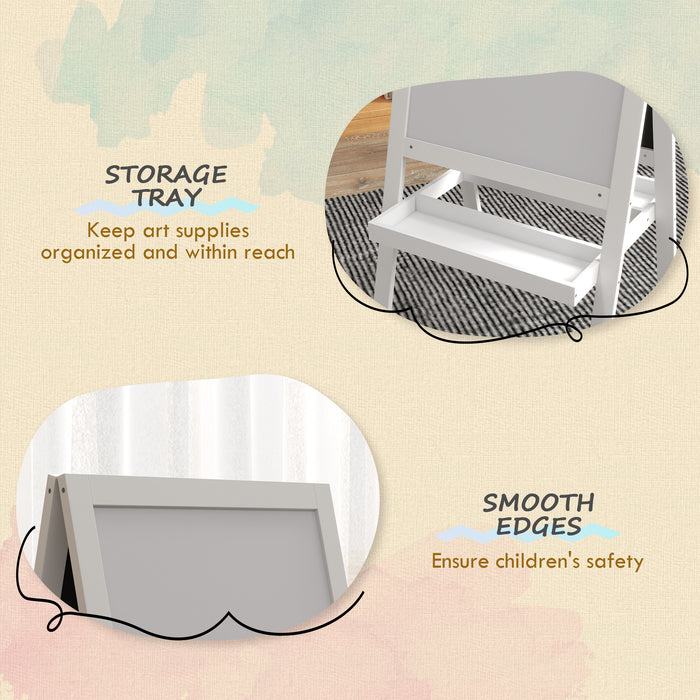 2-in-1 Toddler Art Easel - Double-Sided Whiteboard & Blackboard with Storage - Creative Play for Kids Aged 18-48 Months