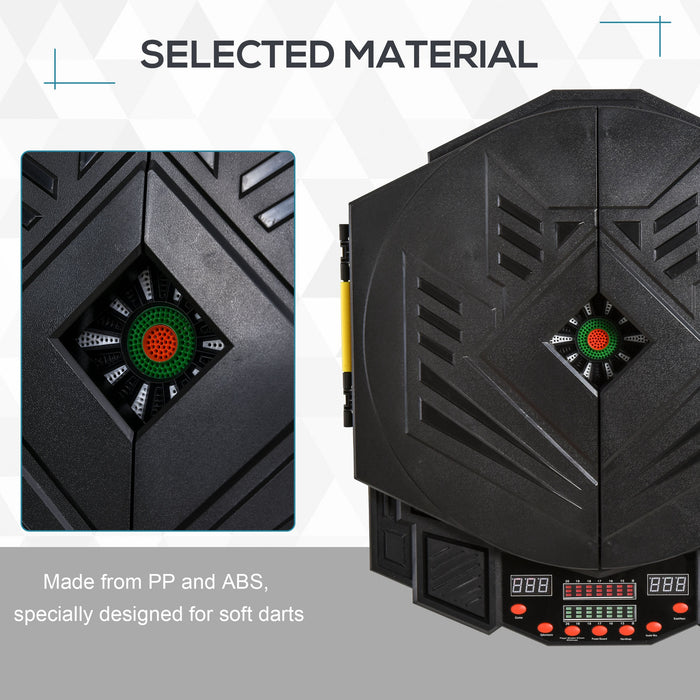 HOMCOM Dart Board Set, Electronic Dartboard with LED Digital Score Display, Soft Tip Darts, 27 Games, Speaker Sound
