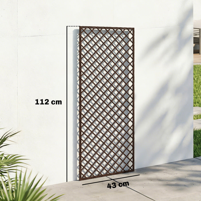 Outsunny Garden Trellis, Decorative Trellis Panels for Climbing Outdoor Plants, Natural Wood Finish