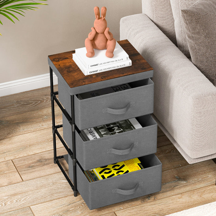 Fabric Storage Organizer Tower Unit Set of 2 with Removable Lid-