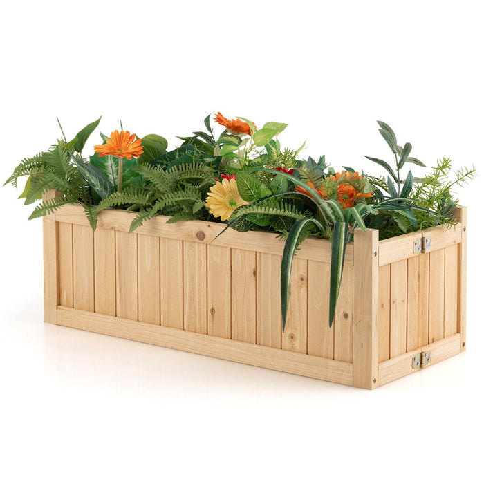 Fir Wood Raised Garden Bed with Drainage Hole