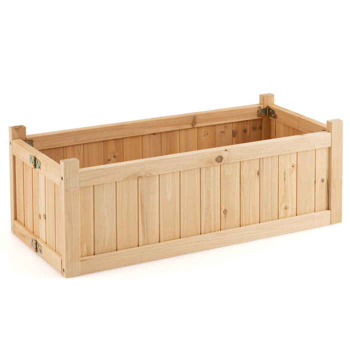 Fir Wood Raised Garden Bed with Drainage Hole