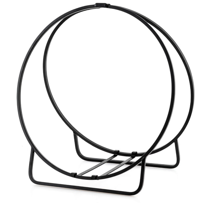 60 cm Tubular Metal Firewood Log Hoop with 230KG Capacity for Indoor and Outdoor-