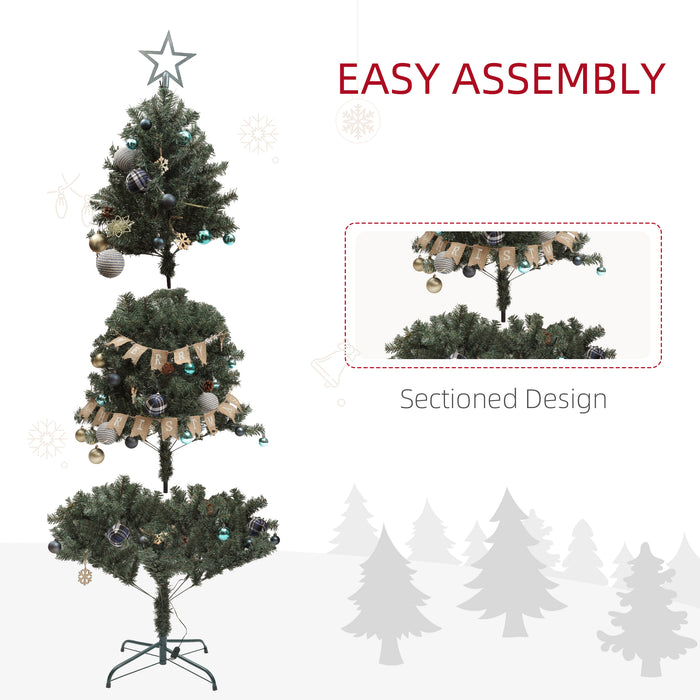 HOMCOM 6ft Pre-Lit and Decorated Christmas Tree | Aosom UK