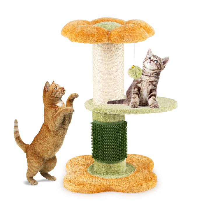Flower Cat Tree 69 CM Tall Kitten Tower with Hanging Ball-