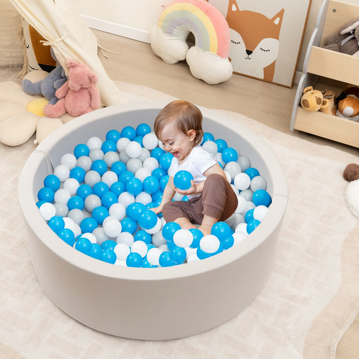 90 x 30cm Soft Round Ball Pool for Toddlers & Baby with 200 Ocean Balls and Storage Bag-