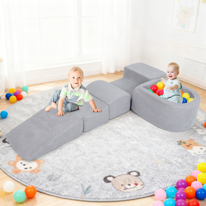 5-Piece Climb and Crawl Soft Play Set Foam Climbing Blocks-