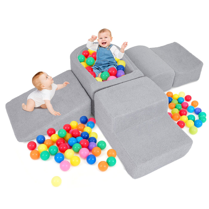 5-Piece Climb and Crawl Soft Play Set Foam Climbing Blocks-
