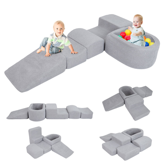 5-Piece Climb and Crawl Soft Play Set Foam Climbing Blocks-