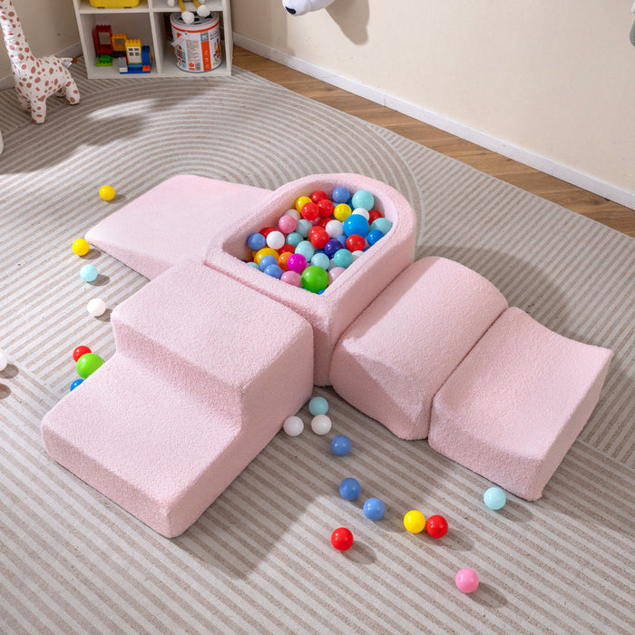 5-Piece Climb and Crawl Soft Play Set Foam Climbing Blocks-