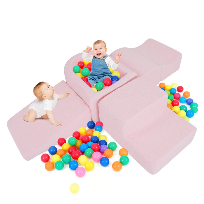5-Piece Climb and Crawl Soft Play Set Foam Climbing Blocks-