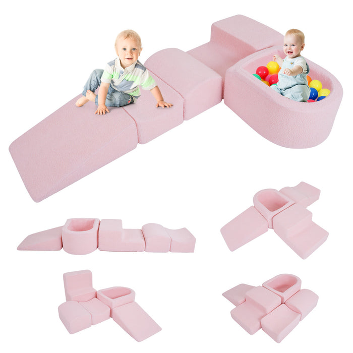 5-Piece Climb and Crawl Soft Play Set Foam Climbing Blocks-