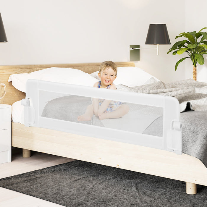 Foldable Bed Rail with Adjustable Safety Strap for Toddlers-