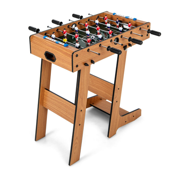 Space Saving Table Football with Durable Handle and 2 Footballs for Adult and Child-