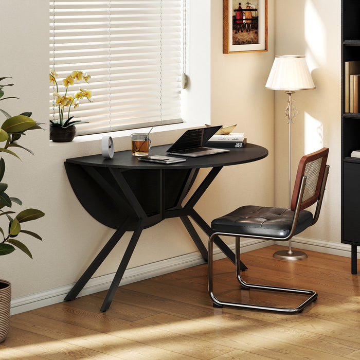 Folding Dining Table 120cm Extendable Round Kitchen Table-