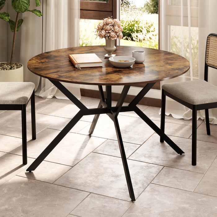 Folding Dining Table 120cm Extendable Round Kitchen Table-