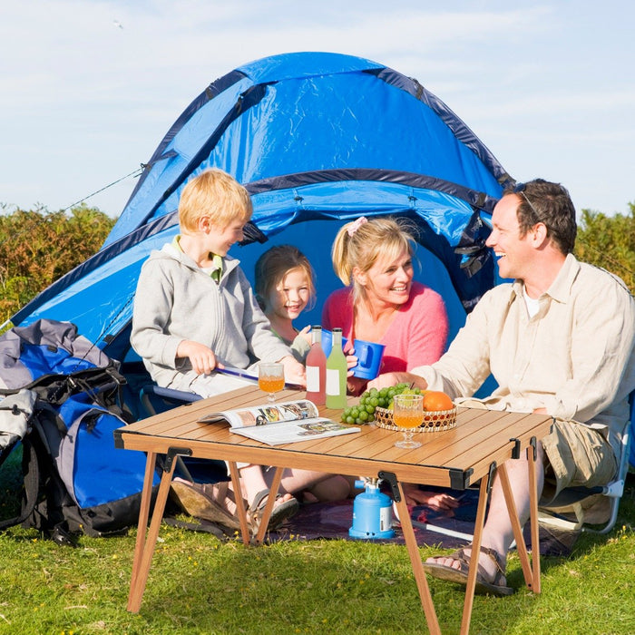 Folding Camping Table with Storage Bag and Waterproof Desktop-
