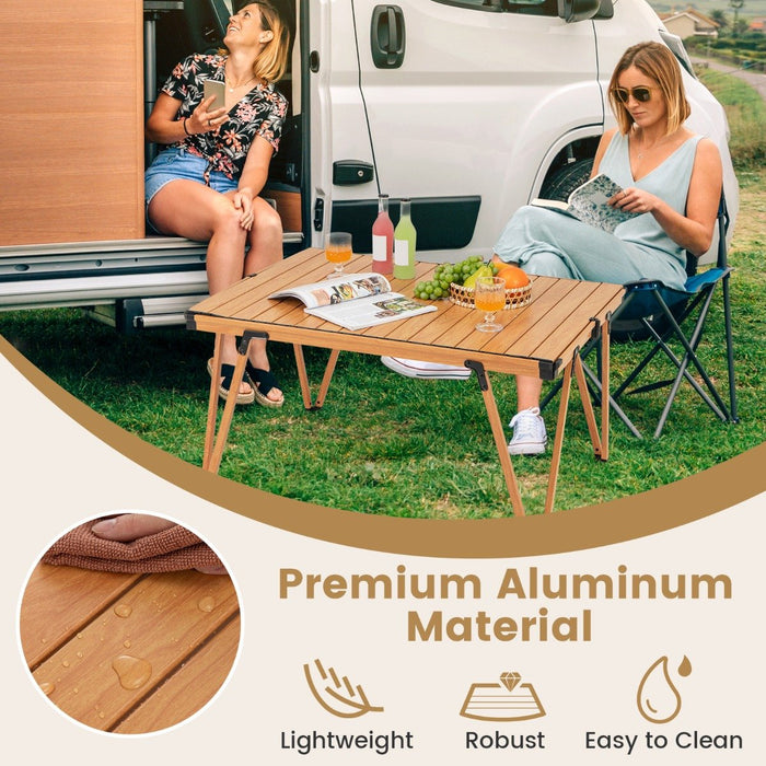 Folding Camping Table with Storage Bag and Waterproof Desktop-