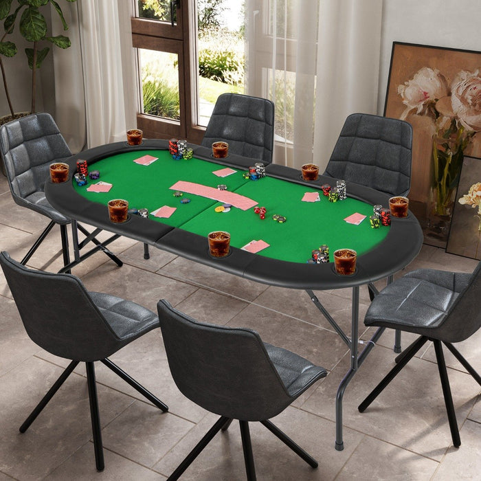 Folding Cardboard Game Table with 8 Cup Holders and Comfy Armrests-