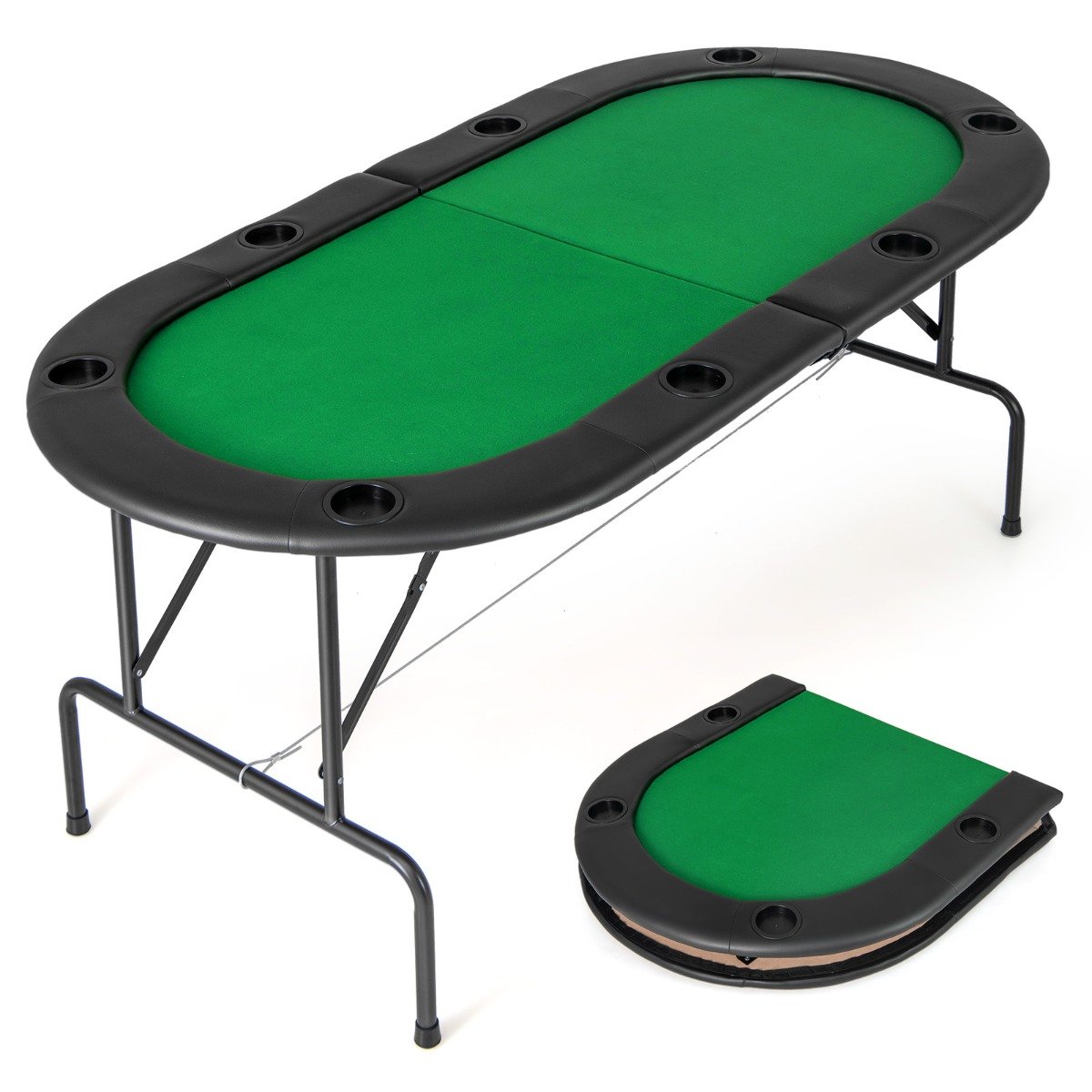 Folding Cardboard Game Table with 8 Cup Holders and Comfy Armrests-