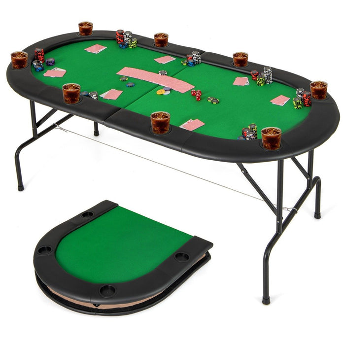 Folding Cardboard Game Table with 8 Cup Holders and Comfy Armrests-