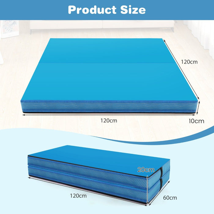 Folding Gymnastic Mat with PU Leather Cover and Carrying Handles-