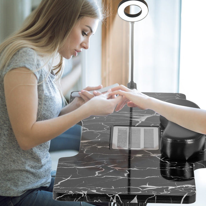 Portable Folding Manicure Nail Table with Electric Dust Collector-