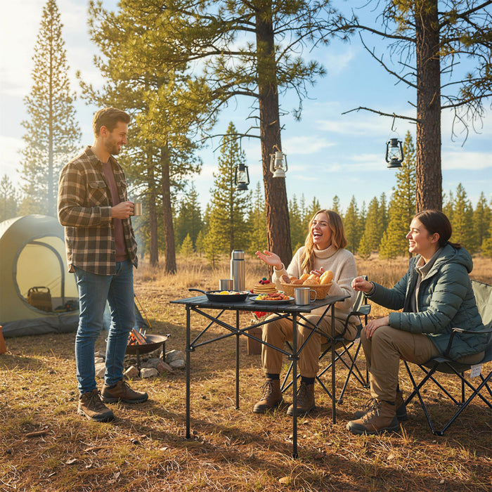 Folding Roll-up Aluminium Camping Table for 4-