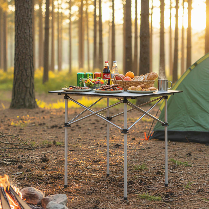 Folding Roll-up Aluminium Camping Table for 4-