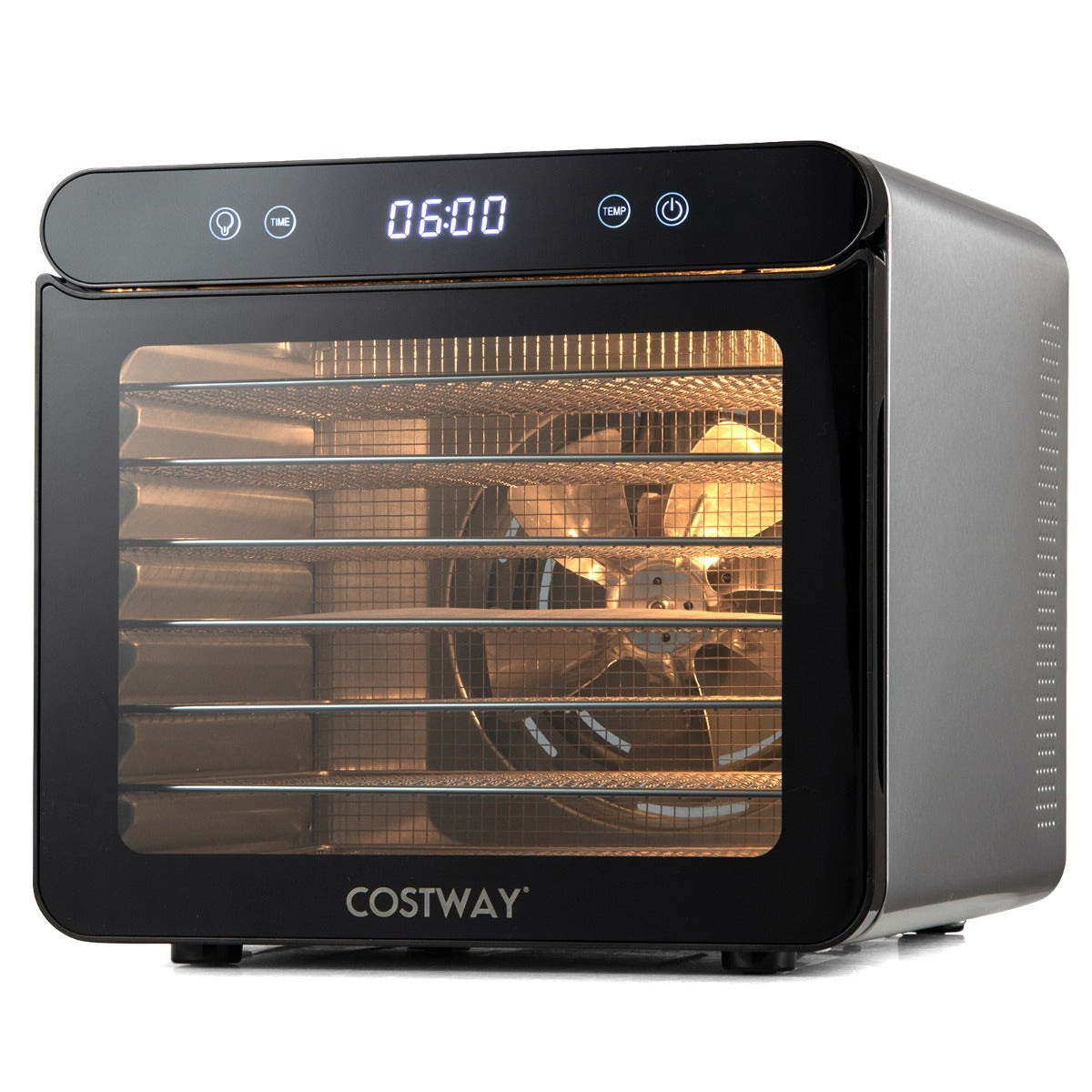 Food Dehydrator with 7 Stainless Steel Trays 1-24H Timer and 30-75℃ Temperature-