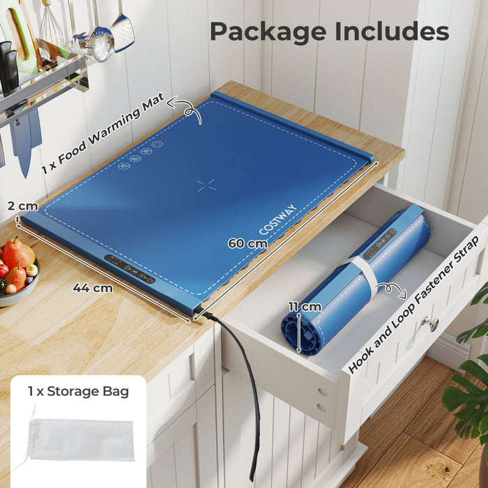 Food Warming Mat with Adjustable Temperature and Timer-