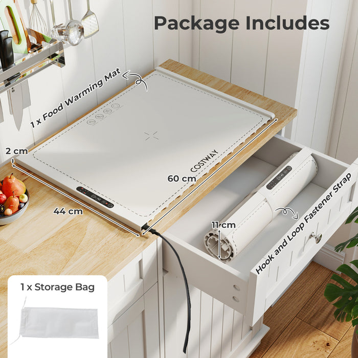 Food Warming Mat with Adjustable Temperature and Timer-