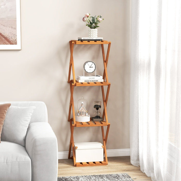 Free Standing Shoe Rack with Sturdy Wood Frame and Stable X-shaped Structure
