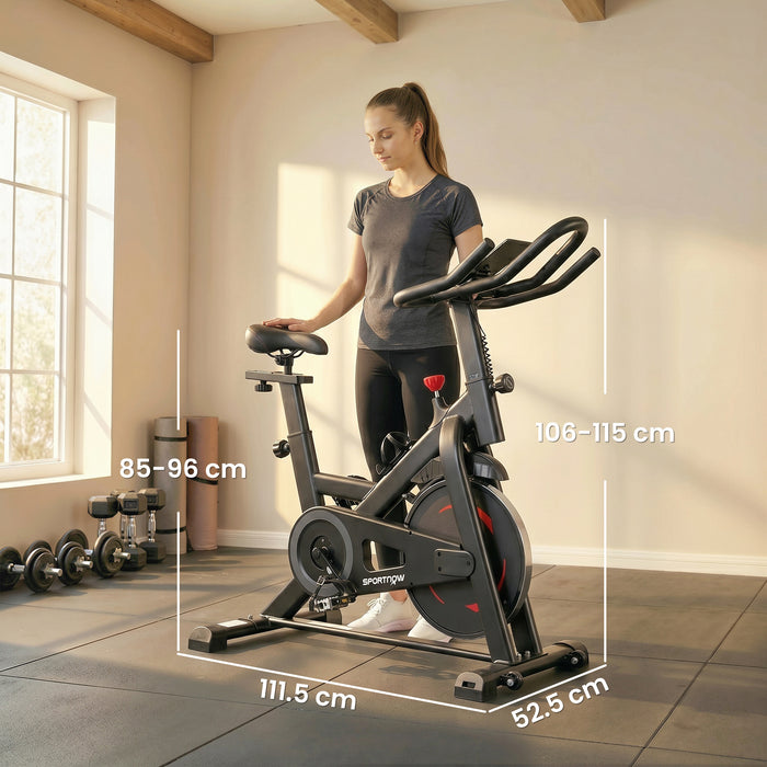 SPORTNOW Exercise Bike, Indoor Stationary Bike with Smart APP, 0-100% Magnetic Resistance, Adjustable Seat & Handlebars