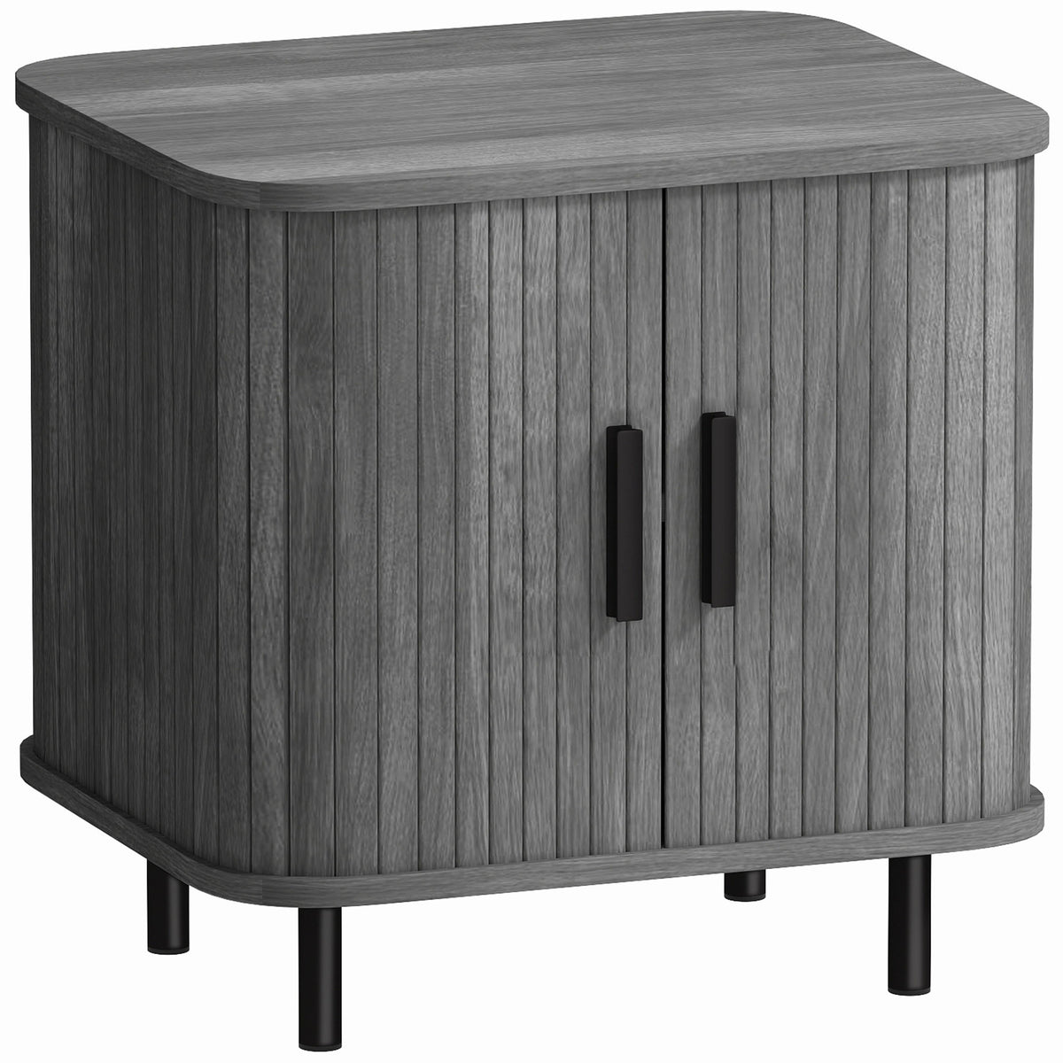 HOMCOM Bedside Table, Nordic Side Table with Roller Shutter Style Slid ...