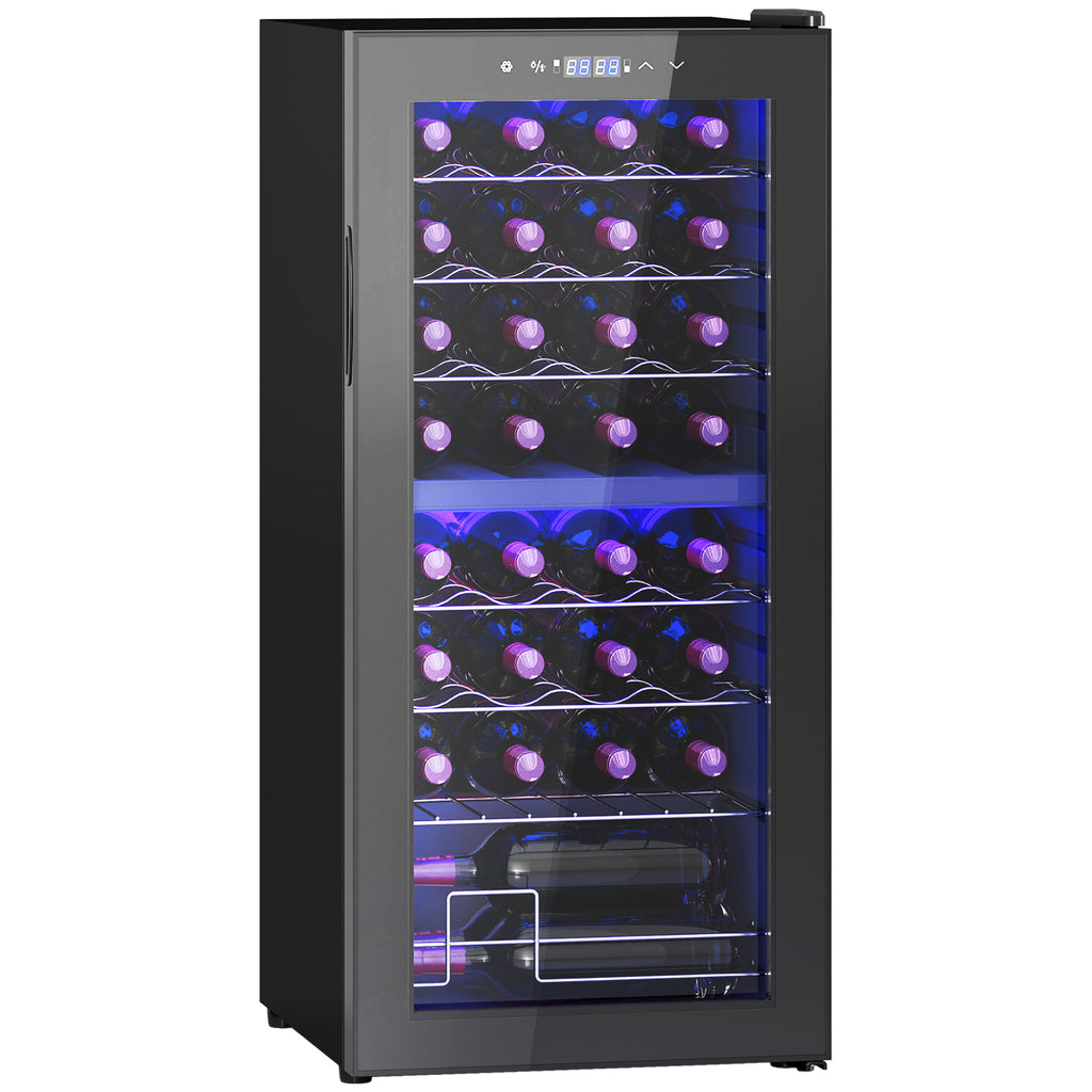 HOMCOM 32 Bottle Dual Zone 5-18℃ Wine Fridge - Black