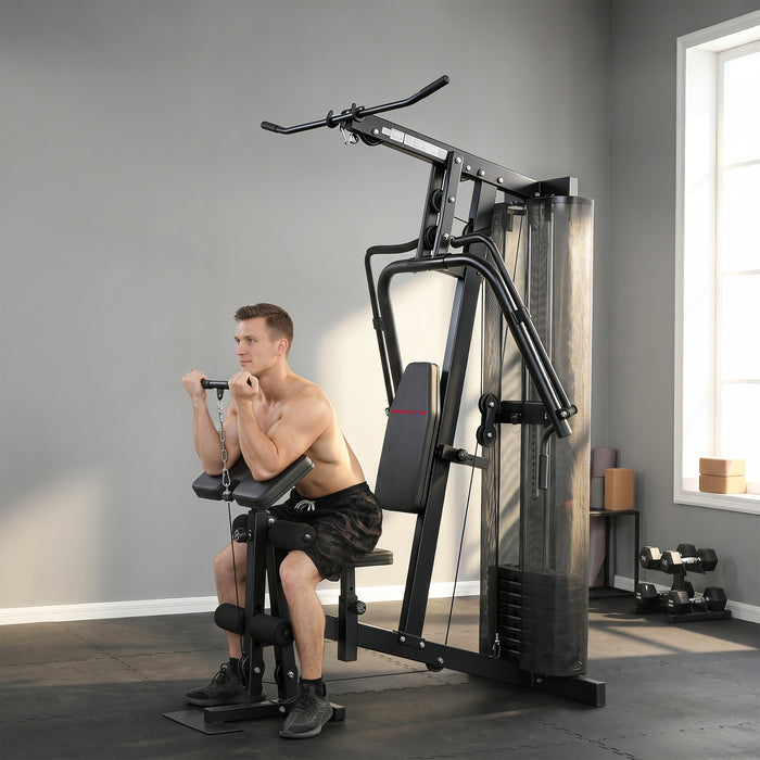 SPORTNOW Multi Gym with Adjustable Seat and Back, All in One Home Gym Machine with 45kg Weight Stack for Full Body Strength Training